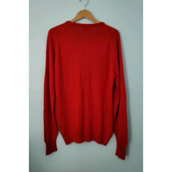 Vintage CHRISTIAN DIOR Sweater Mens XL Red V-Neck Long Sleeve Pullover Acrylic - Picture 4 of 6